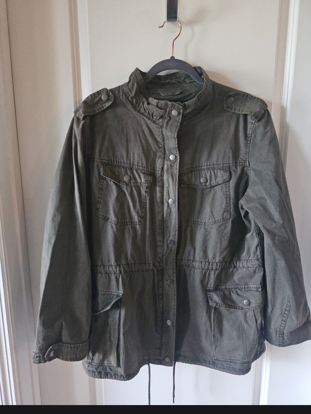 Women's Olive Utility Jacket - Lightweight Military-Style Coat